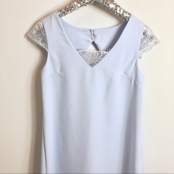 Anna Grace Blue Lace Mini Dress Size Small - Picture 3 of 7